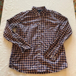 Faconnable men’s long sleeve button‎ down plaid shirt XL EUC